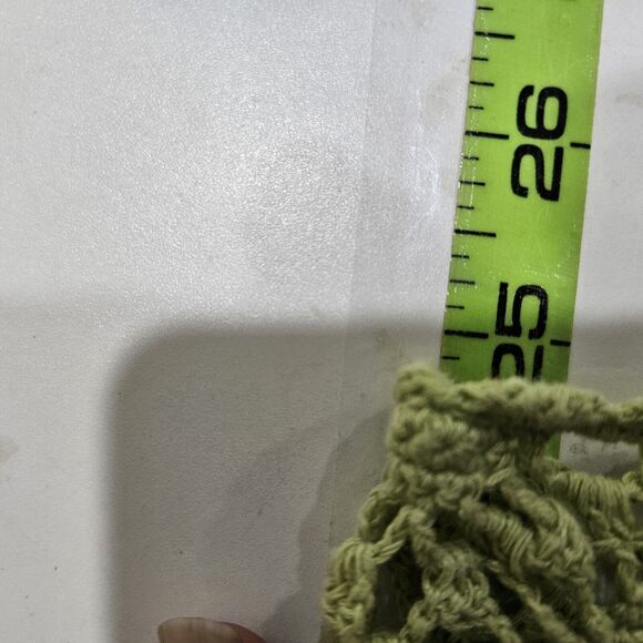 Parisian Signature Linen Blend Sweater Medium Hand Crochet Open Knit Coastal - Picture 10 of 10